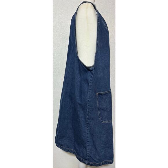 Vintage JL NY Embroidered Button Denim Jumper Dress Womens Plus Size 3X Pockets - Picture 3 of 8